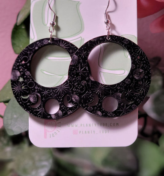 Night Sky Moon Phase Earrings