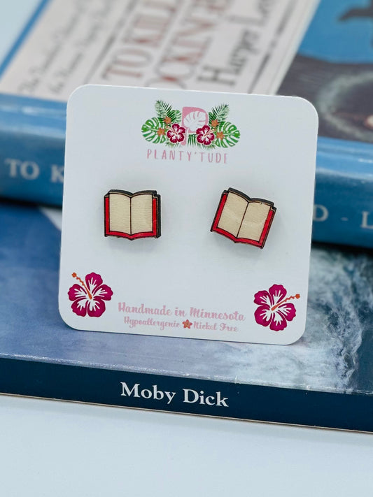 Red Book Earring Studs