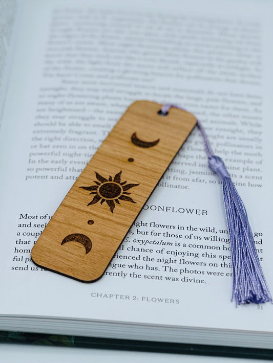 Sun Moon Engraved Bookmark
