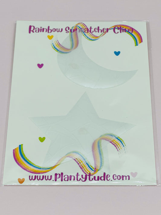 Set Moon Star Rainbow Suncatcher Cling