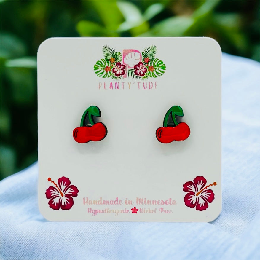 Cherry Earring Studs