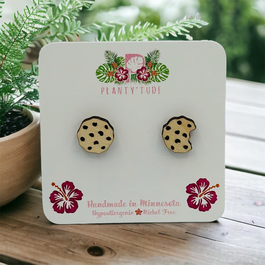 Chocolate Chip Cookie Earring Studs