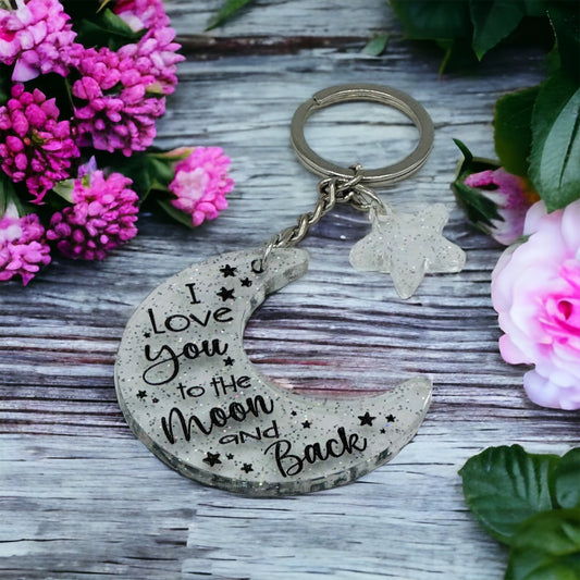 I Love You to the Moon and Back Keychain