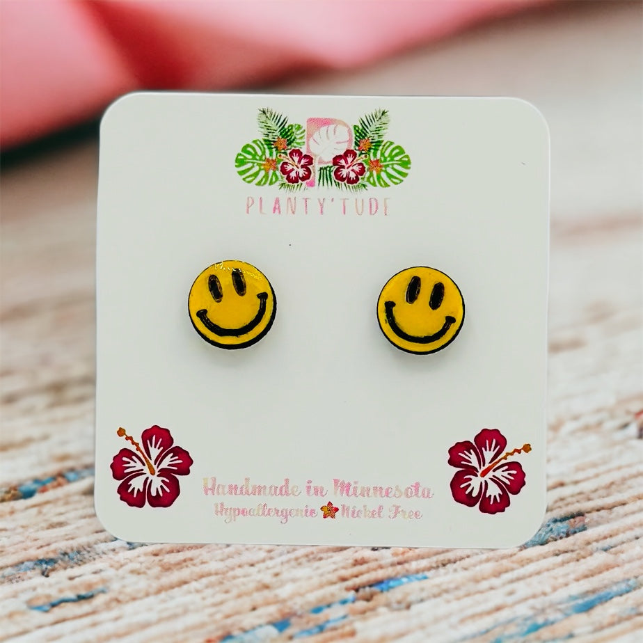 Smiley Face Earring Studs
