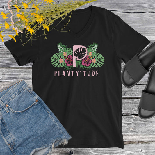 Planty'tude's Unisex Short Sleeve V-Neck T-Shirt